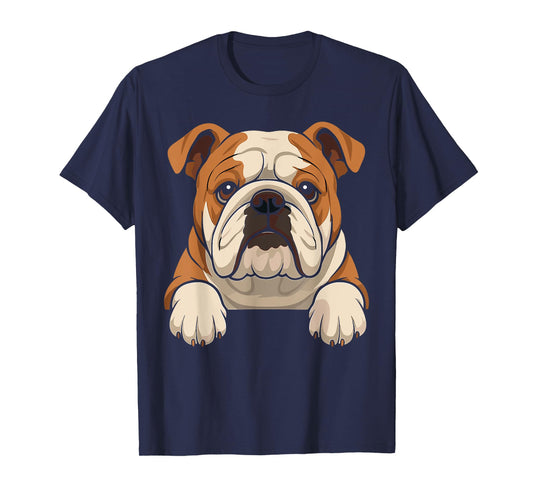 Funny English Bulldog Dog Lover Pocket T-Shirt