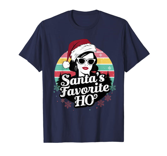 Retro Santas Favorite Ho Inappropriate Christmas for Women T-Shirt