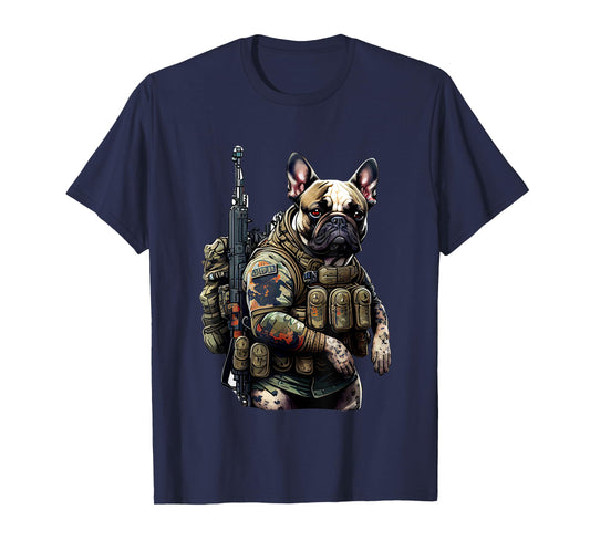 French Bulldog Tactical Military Warrior T-Shirt