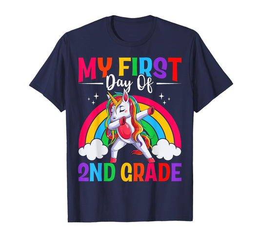 My First Day Of 2nd Grade Unicorn Second Grade Team Girls T-Shirt