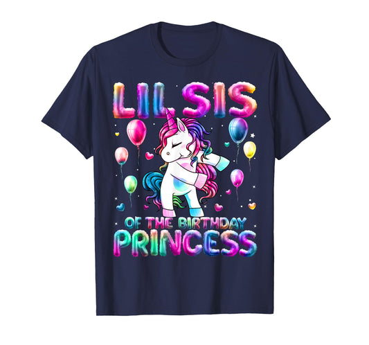 Sister of the Birthday Princess Girl Flossing Unicorn Sister T-Shirt