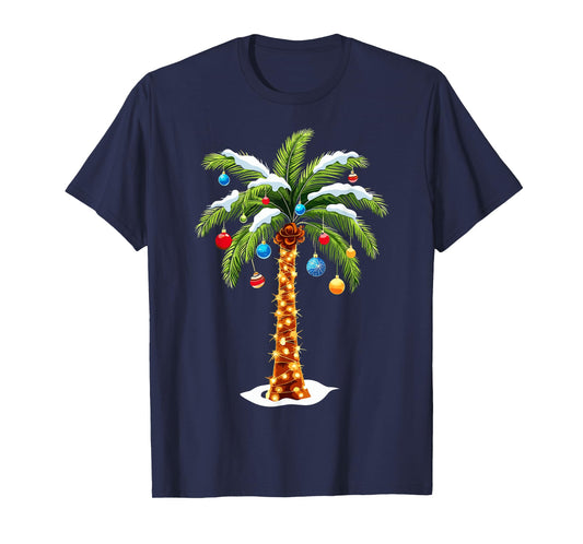 Christmas Palm Tree Hawaiian Tropical Xmas T-Shirt