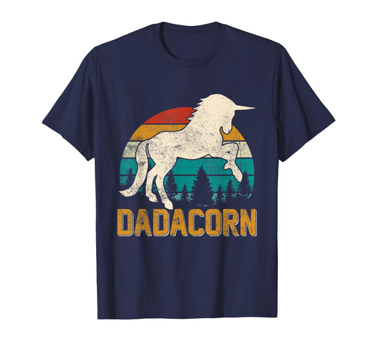 Dadacorn Funny Dad Unicorn Mens Daddy Papa Grandpa Daughters T-Shirt