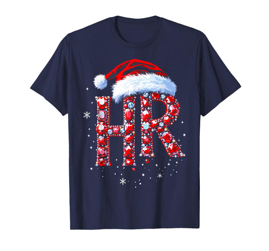 HR Human Resourse Gems Santa Funny Christmas Party Xmas Tee T-Shirt