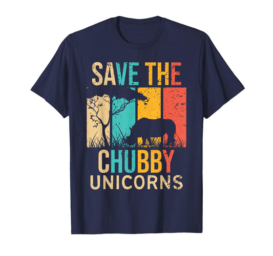 Save the Chubby Unicorns - Rhino Fat Unicorn Rhinoceros T-Shirt