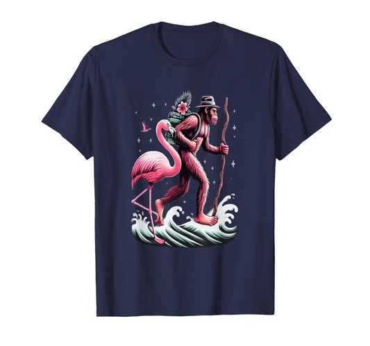 Flamingo Bigfoot Back To School T-Shirt