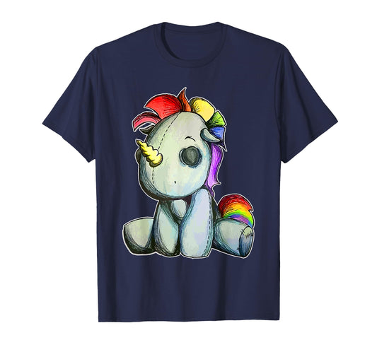 Funny Unicorn Pastel Goth Voodoo Doll Halloween Costume Day T-Shirt
