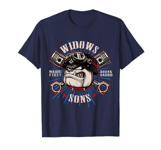 Bulldog Widows Sons Masonic Men Women T-Shirt