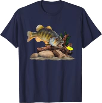 Largemouth Bass And Fishing Lure Fisherman T-Shirt