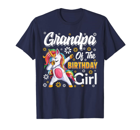 awesome dabbing unicorn birthday Grandpa Family Matching T-Shirt