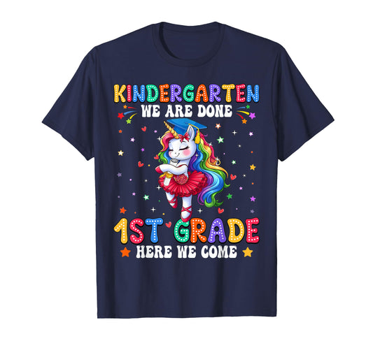 Kindergarten Graduation 2025 Graduate Girls Unicorn Kid Grad T-Shirt