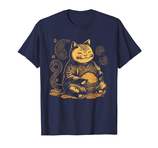 Fat Buddha Cat Mindfulness Yoga Artistic Men Women Girls Kids T-Shirt