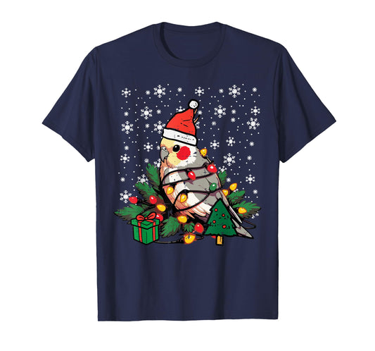 Christmas Bird Cockatiel Xmas Weiro Quarrion Men Women Kids T-Shirt