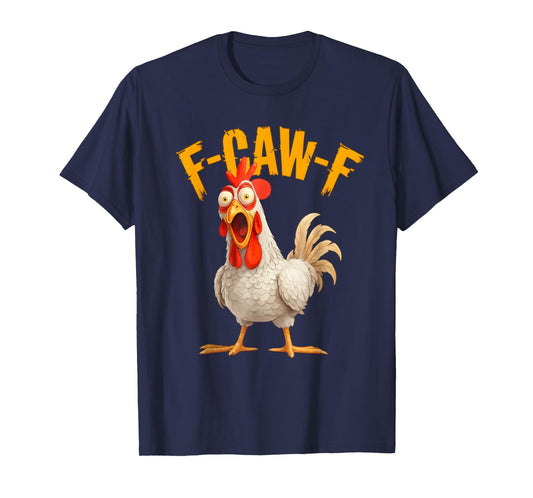 Funny F-Awk-F Chicken F-Caw-F Rooster Pun Retro T-Shirt