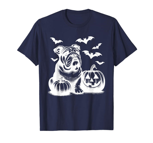 Halloween English Bulldog Pumpkin T-Shirt