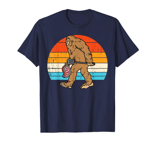 Bigfoot Sasquatch Bbq Retro Barbecue Grilling Men Women Kids T-Shirt