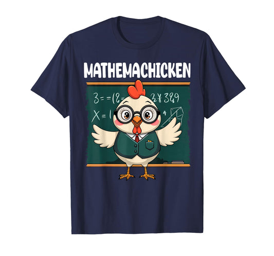 Funny Math Teacher Chicken Mathemachicken Pun T-Shirt