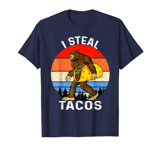 Funny I Steal Tacos Bigfoot Carrying Taco Cinco De Mayo 2025 T-Shirt