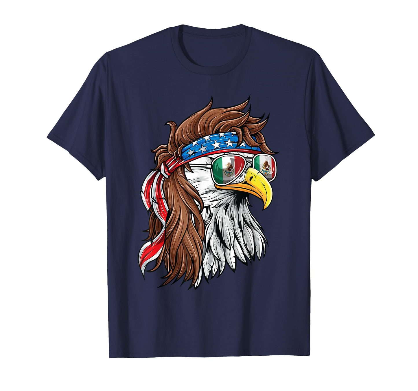 Mexican American Shirt Bald Eagle USA Mexico Flag July 4th T-Shirt