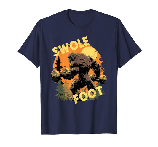 Bigfoot Weightlift Swole Foot Exercise Gym Funny Sasquatch T-Shirt