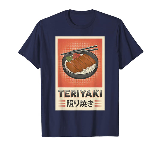Retro Teriyaki Chicken Rice Japan Japanese Food T-Shirt
