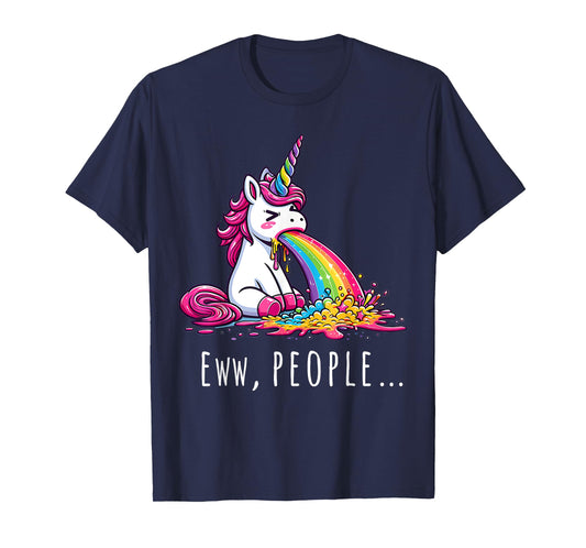 Eww People Cute Funny Unicorn Vomiting T-Shirt