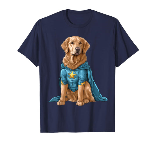 Superhero Golden Retriever Red Cape Super Hero Dog T-Shirt
