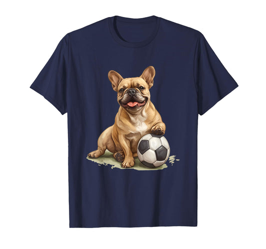 Adorable French Bulldog Soccer Ball Sports Team Animal Men Women Kids T-Shirt