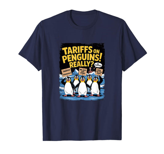 Tariff Penguins Flippers Up Heard Island Funny Resit Tariffs T-Shirt