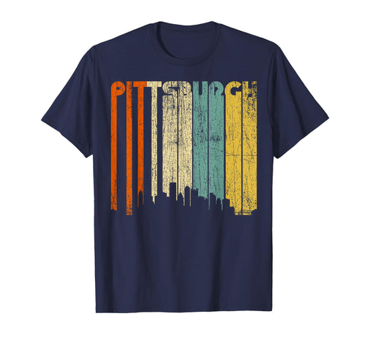 Pittsburgh City Retro T-Shirt Vintage 70s Style Souvenir Tee T-Shirt