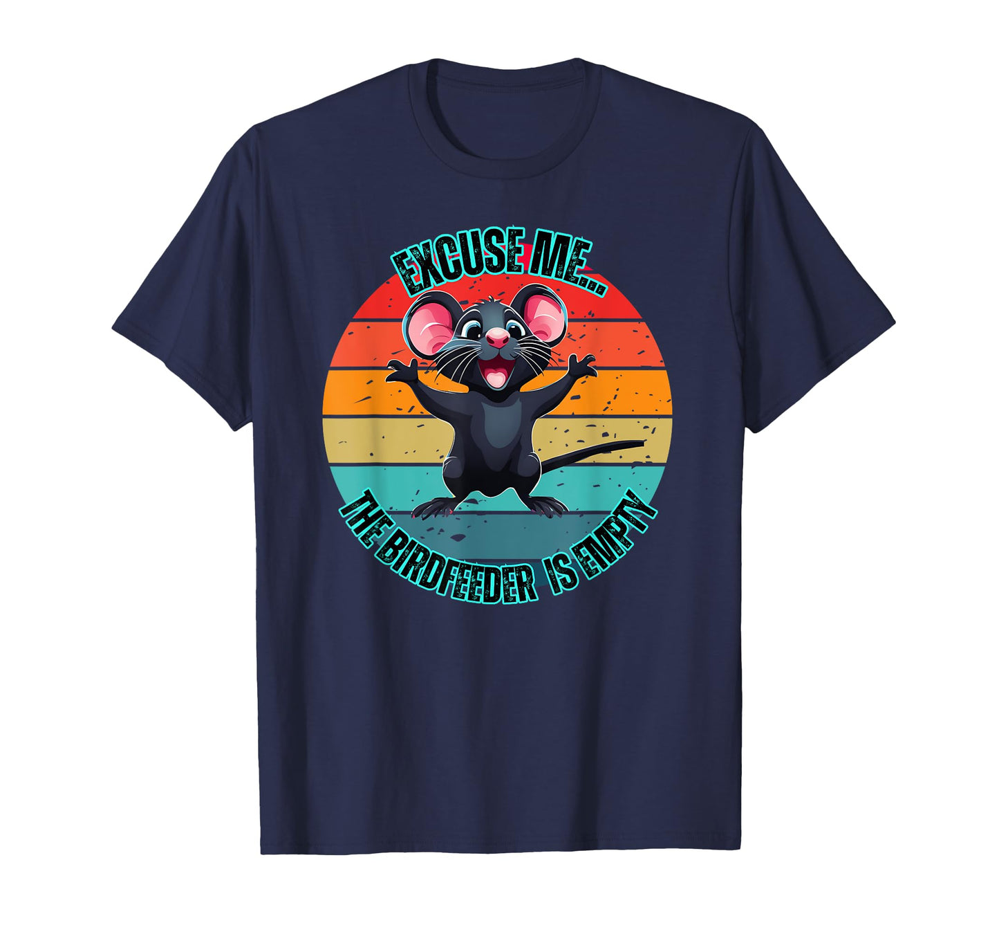 Funny Adorable Bird Feeder Empty Mouse Rat Wildlife Sunset T-Shirt