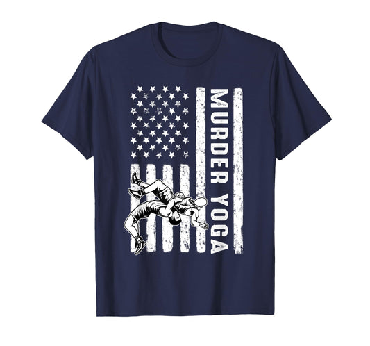 Wrestling Murder Yoga Flag T-Shirt