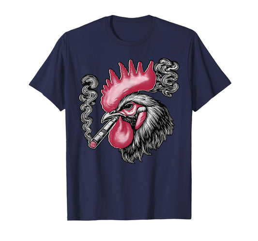 Funny Rooster Smoking Weed Marijuana Cannabis 420 Stoner T-Shirt