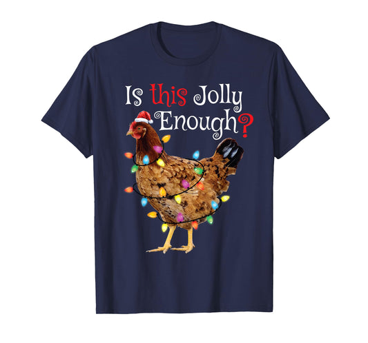 Christmas Chicken Shirt Women Men Kids Funny Santa Chicken T-Shirt