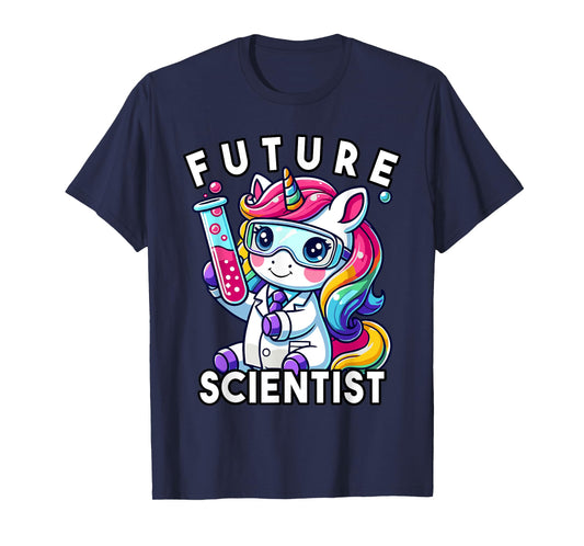 Future Scientist Girls Unicorn Science-Inspired Graphic T-Shirt