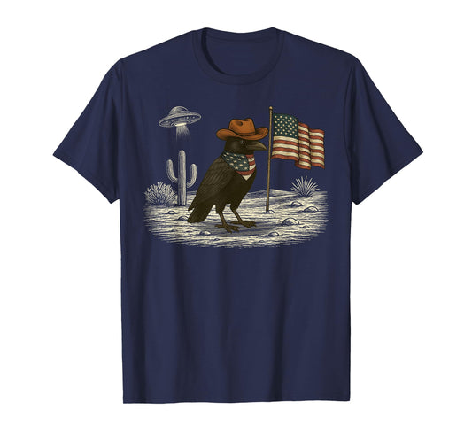 Crow 4th of July US American Flag Patriotic T-Shirt