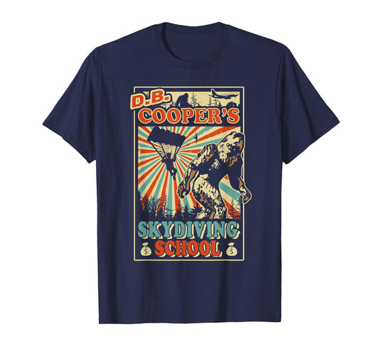 Funny D.B. Cooper's Skydiving School Bigfoot Vintage T-Shirt