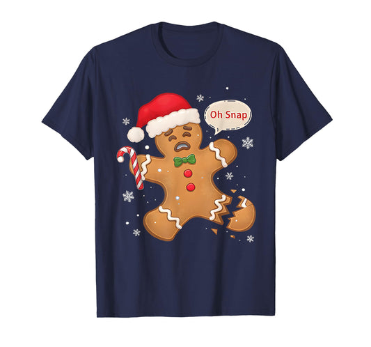 Funny Christmas Oh Snap Gingerbread Man Cookie X Mas T-Shirt