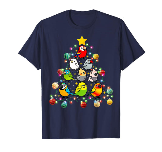 Parrot Christmas Light Ornament Tree Xmas Mom Dad Bird T-Shirt