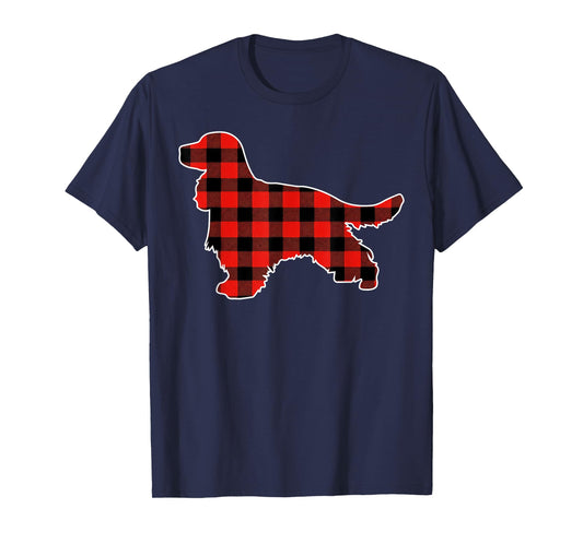 Red Buffalo Plaid Pajama English Cocker Spaniel Christmas T-Shirt
