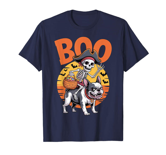 Spooky Frenchie Costume on Boo French Bulldog Halloween T-Shirt