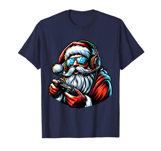 Christmas Gamer Boys Video Game Santa Xmas T-Shirt