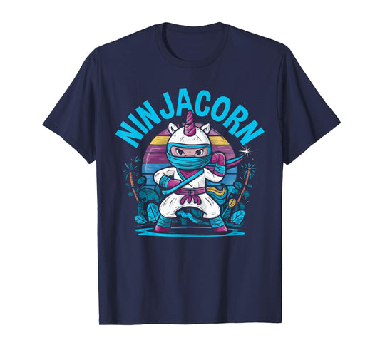 Ninjacorn Unicorn Lover Shuriken Kunai Shinobi Ninja T-Shirt