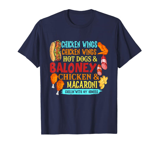 Chicken Wings Hot Dogs & Baloney Chicken & Macaroni, T-Shirt