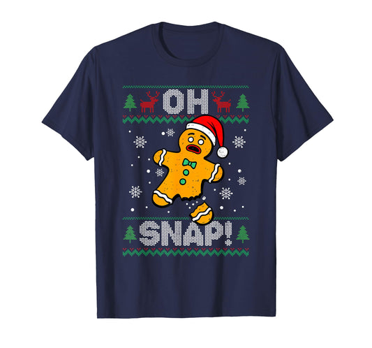 Oh Snap Gingerbread Man Christmas Xmas Cookie Baking Funny T-Shirt