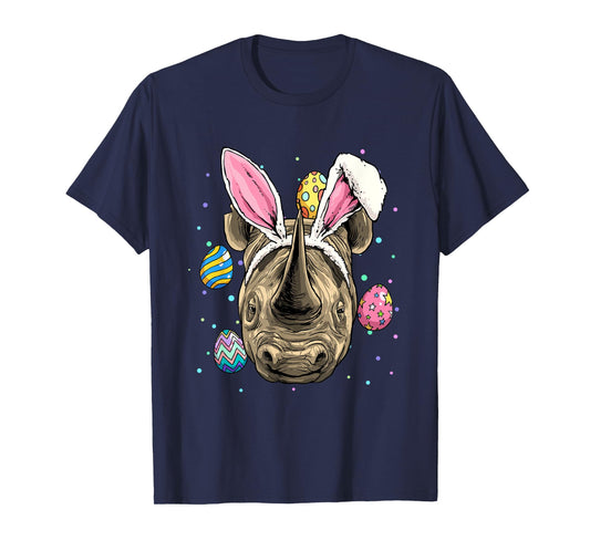 Easter Bunny Rhinoceros Chubby Unicorn Egg Hunts Rhino Lover T-Shirt