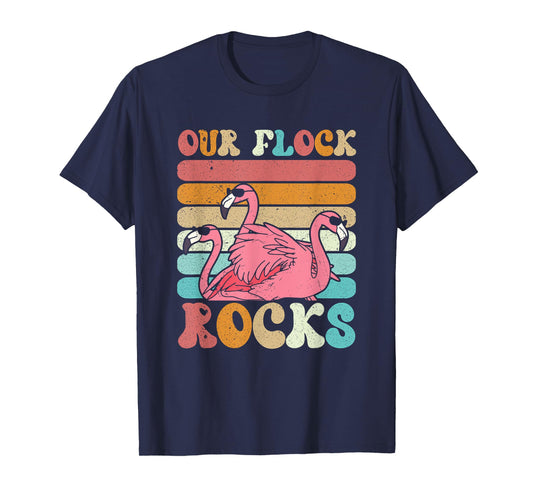 Our Flock Rocks Flamingo Matching Family Vacation T-Shirt