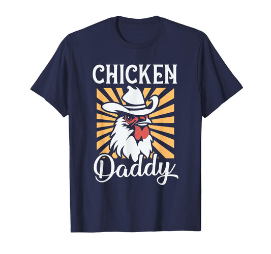 Chicken Daddy Vintage Poultry Farmer Funny Fathers Day Mens T-Shirt
