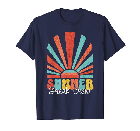 Summer Break Crew Tie Dye Last Day Of School Teacher Student T-Shirt