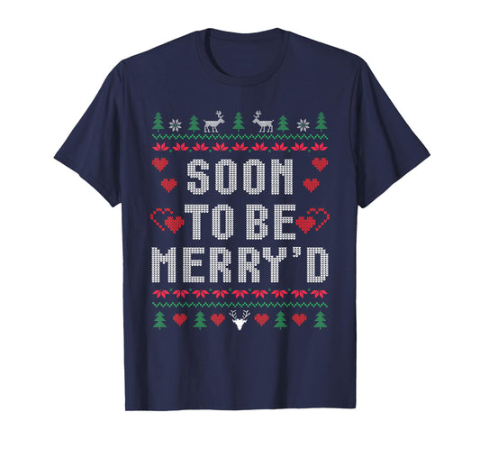 Soon To Be Merry'd Christmas Engaged Couple Matching Family T-Shirt